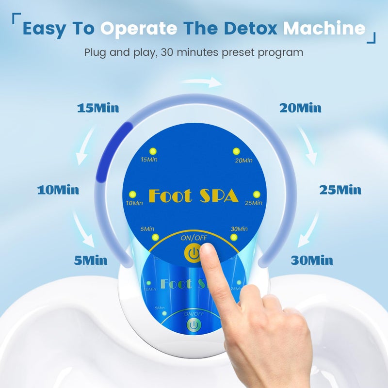LeCuag Ionic Foot Bath Detox Machine, Portable Foot Detox Machine for Home, Salon-Level Ionic Foot Spa Machine with Basin, 100 Basin Liners, Two Arrays - Image 2